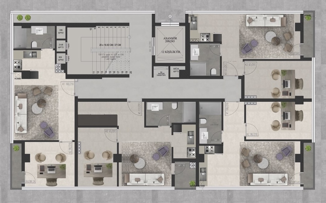 Tuna Konut kat planı